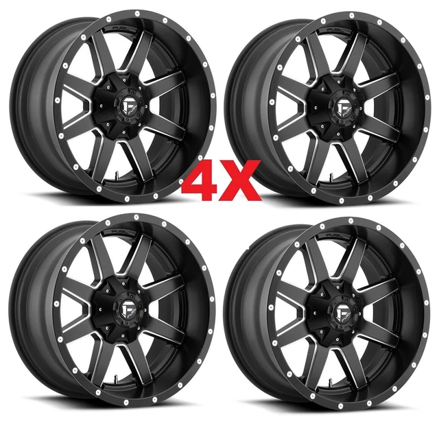18 FUEL MAVERICK Wheels Rims Black Milled Sierra Silverado Ram 1500