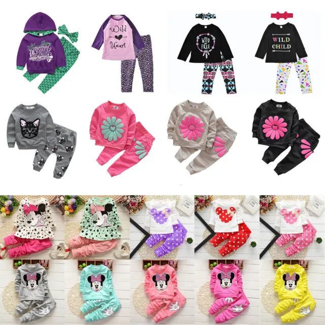 Lady Toddler Kids Girls Clothes Sweatshirt Tops + Pants Tracksuit Outfits Set