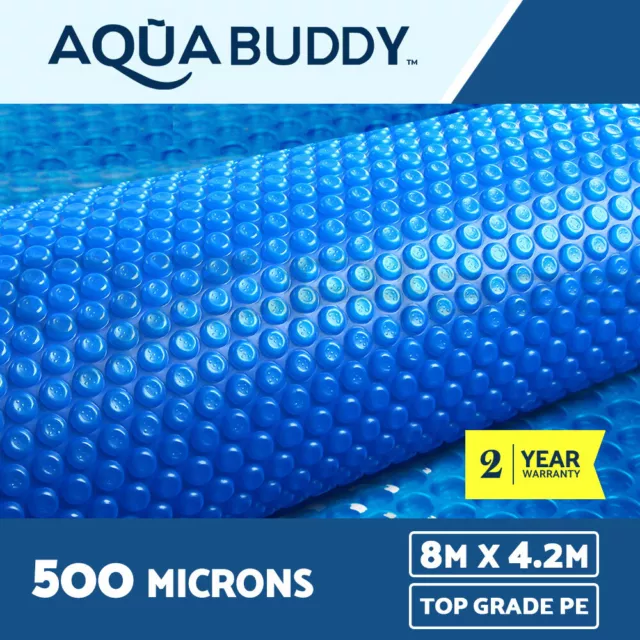 Aquabuddy Pool Cover 500 Micron Heat Swimming Pool Solar Blanket Blue 8x4.2m