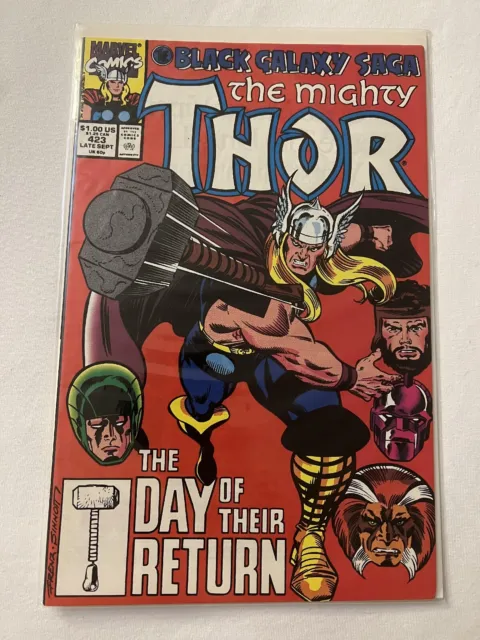 💎 The Mighty Thor #423 (Marvel 1990) Copper Age Comic - 1st Series Nice Grade💎