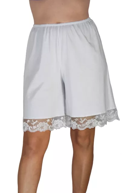 Women Pettipants Cotton Knit Culotte Slip Bloomers Split Skirt 9-inch Inseam