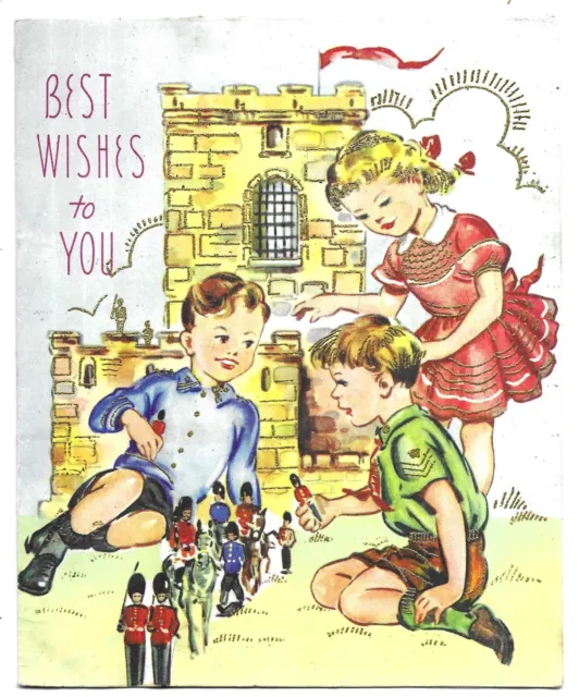 Vintage Pop Up Greetings Birthday Card Children Playing Soldiers Kardonia