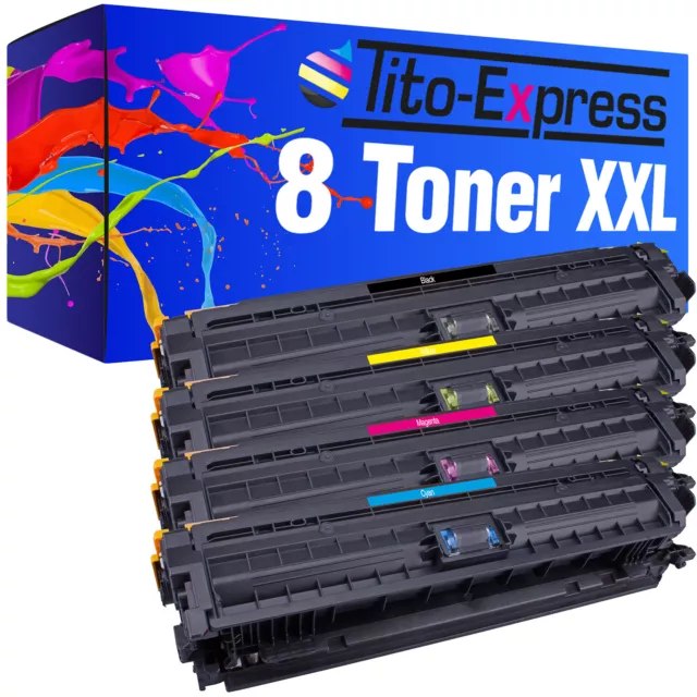 8 Toner XXL PlatinumSerie für HP CE740A CE741A CE742A CE743 CP 5225 CP 5225 DN