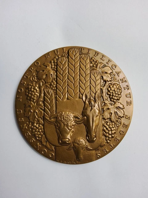 Médaille Commémorative En Argent - Credit Agricole Mutuel Animaux - Graveur R.B. Baron - 340g