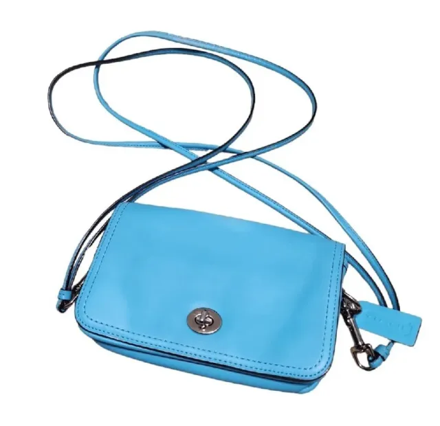 Coach Legacy Turquoise Leather Penny Crossbody Small Shoulder Bag  K1276-19914