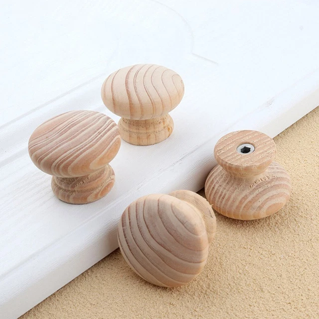 12 Pcs Wood Drawer Pulls Round Glass Drawer Knobs Drawer Handle Cupboard Pulls 6