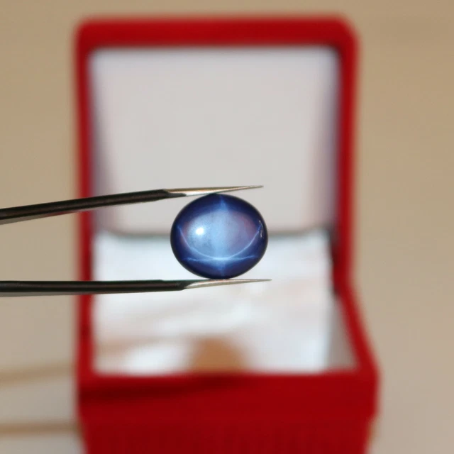 Certified Natural Blue Star Sapphire 9 Ct. 6 Rays Oval Shape  Gemstone STR-13