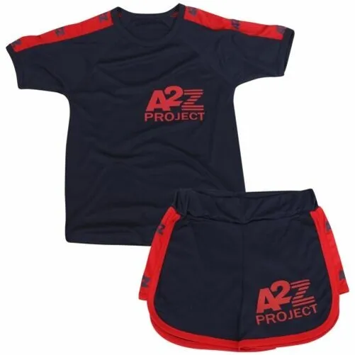 Bambini Set Pantaloncini Bambini Bambine T-Shirt SPORTS Navy Estate 2 Pezzi