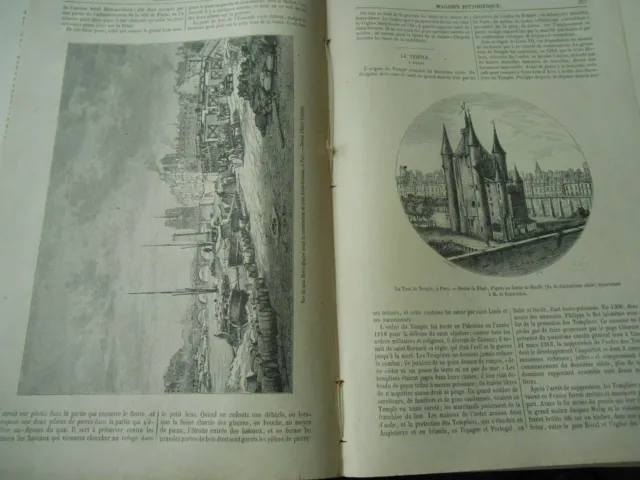 View of the Quai Henri Qautre and Tour du temple Paris 1877 engraving print item