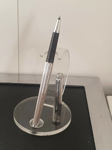 Stylo Plume PARKER 75 Argent Grain D'orge - Plume Or Massif 14K Large, Occasion De Collection