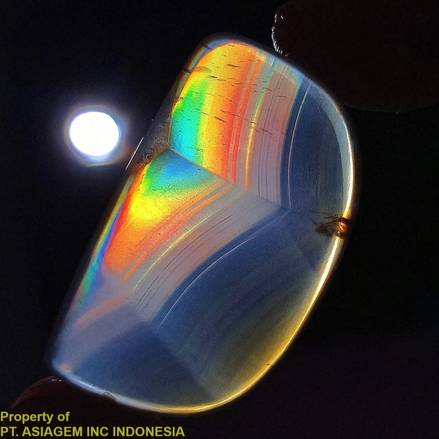 14ct 'A' Grade Rainbow IRIS AGATE ~Multi-Color Fire~ 1-of-a-kind ~100% Natural