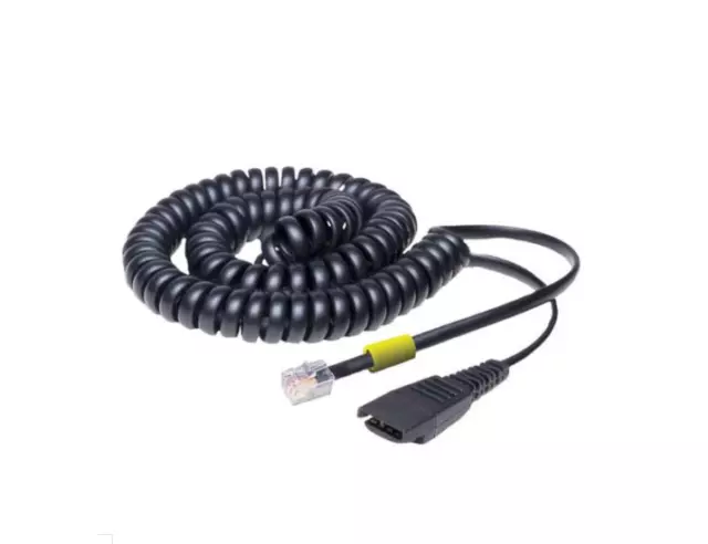 Jabra 2M RJ9 to QD Coiled Cord 27361101 for Cisco IP Telephone 7900