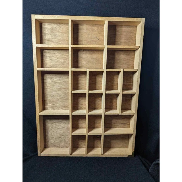 Vintage Wooden Wall Shadowbox Display Shelf