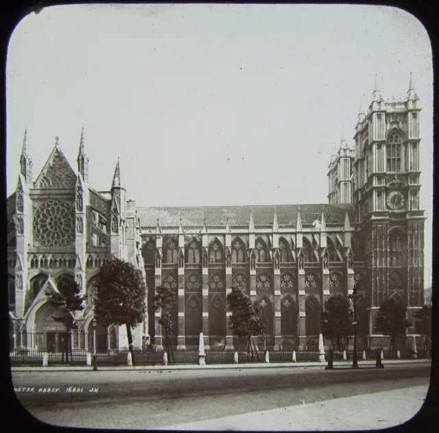 Joint Venture Glas Magic Lantern Rutsche WESTMINSTER ABBEY LONDON C1890 VIKTORIANISCHES FOTO
