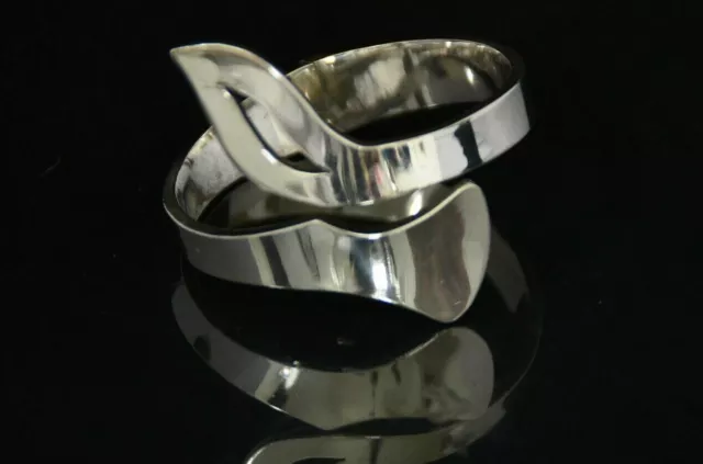 Hand Made Taxco Huge Sterling Silver Bangle 6 3/4" - 55 Grams !!!