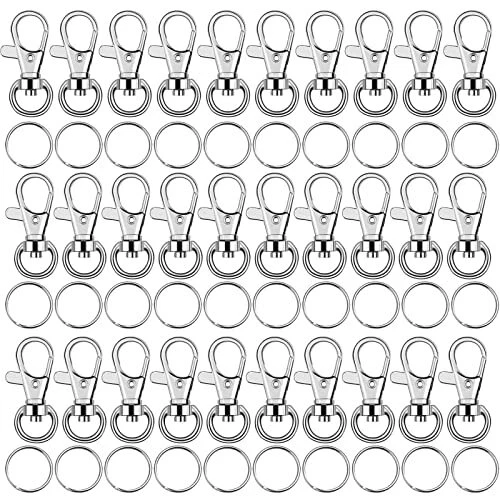 Key Chain Swivel Hooks,  200pcs Keychain Hardware Metal Swivel Snap Hook