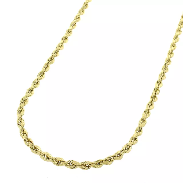 10kt SOLID Real Gold Diamond Cut ROPE  Chain/Necklace 22" 2 mm 8.20 grams