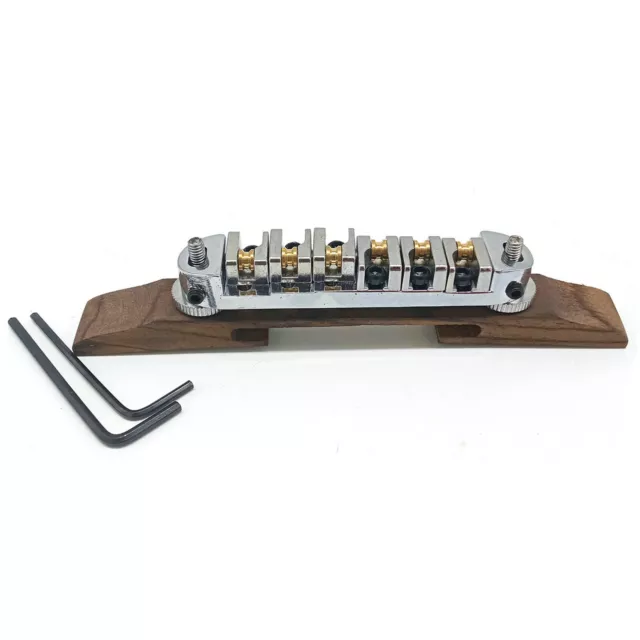 Archtop Jazz Guitar Roller Saddles Tune-O-Matic Bridge Rosewood Base with Wrench