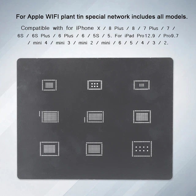 Multi‑Function WIFI IC BGA Reballing Stencil Plant Tin Steel Net For IOS Kit