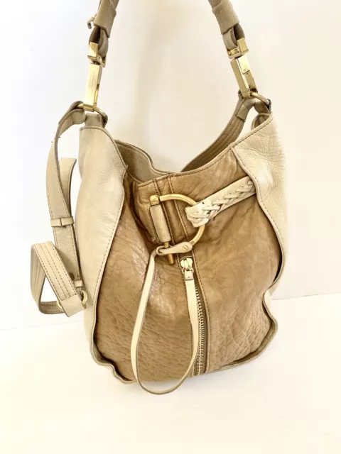 Kelsi Dagger Leather Shoulder Crossbody Hobo Buckle Braided Bag