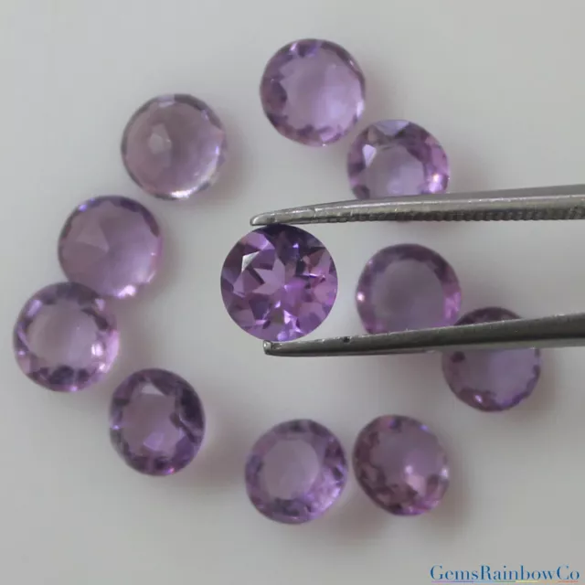 Natural Brazil Amethyst Round Faceted Loose gemstones in Size 5.5mm And 6.5mm