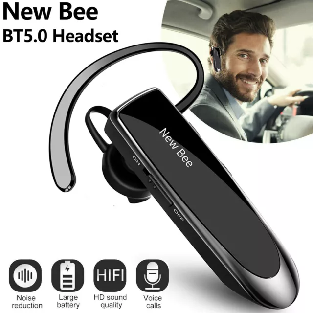 NEW BEE Single Wireless Bluetooth Headset Kopfhörer mit Mikrofon Sportkopfhörer