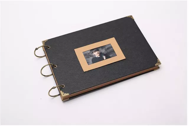 Black Blank 30Pgs Hard Cover 3 Binder DIY Photo Album Scrapbooking Craft Book