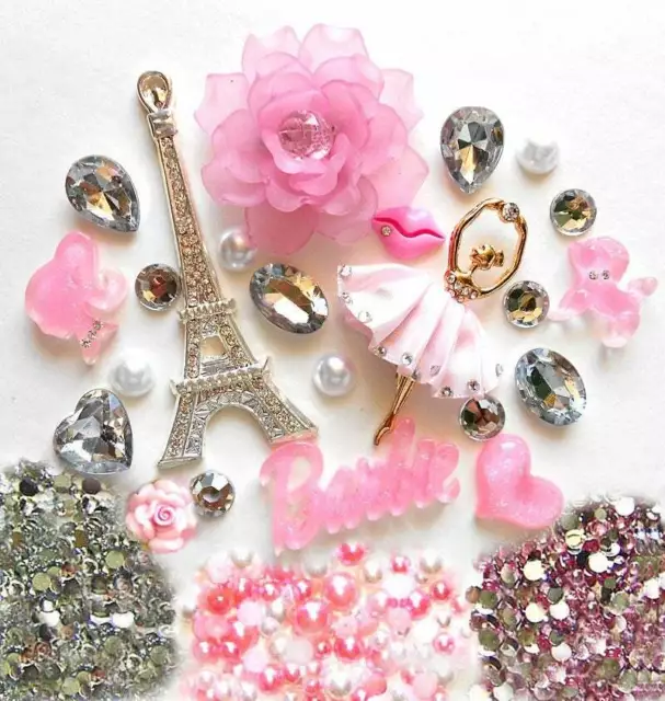 New -- DIY 3D Bling Bling Glass Gems Flatback Decoden Cabochons Deco Kit