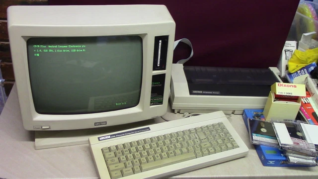AMSTRAD PCW8256 COMPUTER system, printer, monitor, keyboard game bundle ...