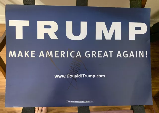 President DONALD TRUMP Signed Autographed MAGA Campaign 18" Cardboard Poster