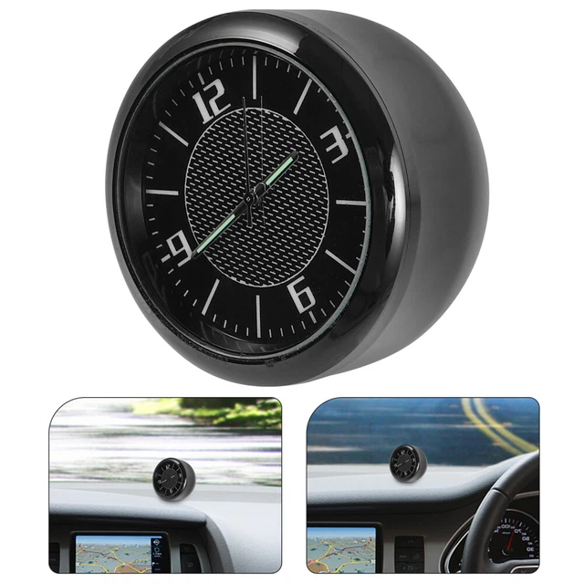 Mini Horloge De Tableau De Bord Voiture - Analogique Fluorescente - 4,5x3 Cm - Installation Facile Avec Autocollants