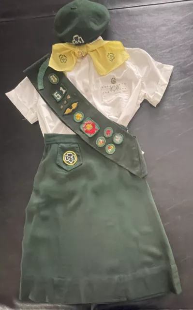 VERY RARE 1955 Vintage GIRL SCOUT ALTERNATE INTERMEDIATE UNIFORM-SKIRT-SASH