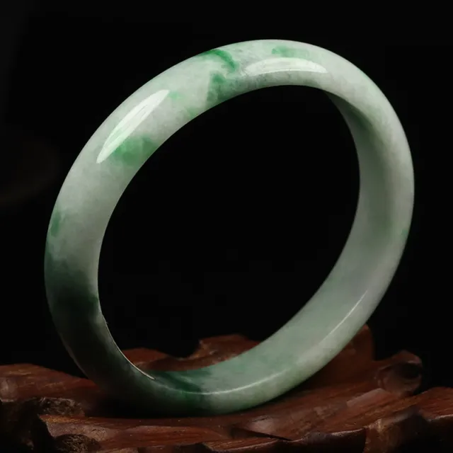 52mm Certified Grade A 100% Natural Green Jadeite Jade Bangle Bracelet 00165