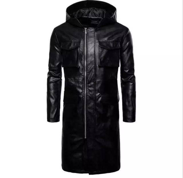 Homme Véritable Cuir D'Agneau Fashion Manteau Long pour Veste de Pluie - MC030