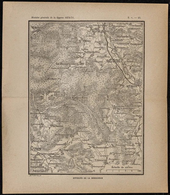 1898ca - Bourgonce (Vosges) - Bataille de Nompatelize - Carte guerre de 1870