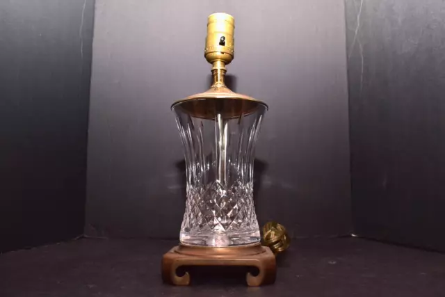 VTG Waterford Crystal Brass Table Desk Lamp Electric Signed Lismore