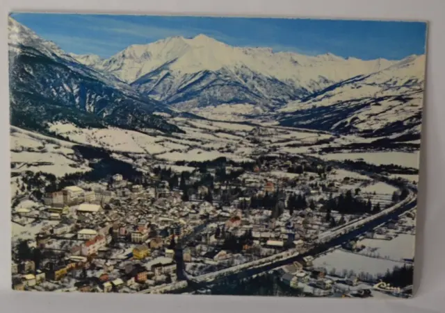 Barcelonnette vue aérienne neige - carte postale CPA8