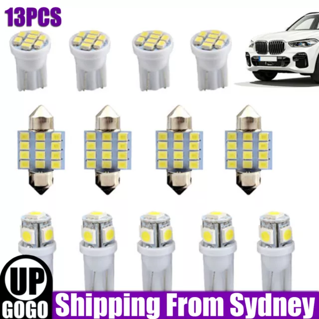 13X T10 LED 12V Light Car Bright White Festoon Globe Bulb Interior Kit 31MM 8SMD