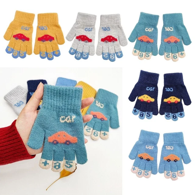 Inverno Caldo Guanti per bambini Muffole per ragazze Guanti per bambini Maglia