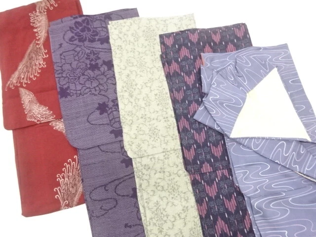 45392# Japanese Kimono / Antique Kimono / Set Of 5