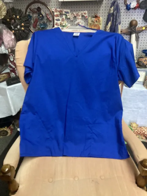 Womens B Nurse Scrub Tops - Royal Blue - Size Medium - 3 Pockets