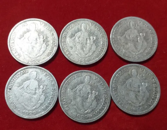 2 Pengö Ungarn Silbermünze 1929 ,