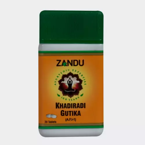 Zandu Khadiradi Gutika 70 Tablets for Throat Infection Ayurved free shipping 3