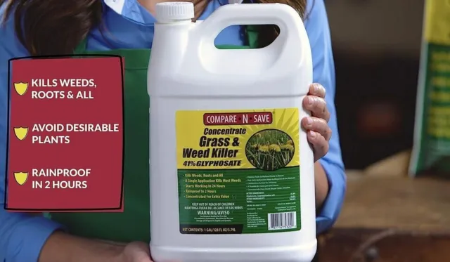 Weed Grass Killer Herbicide 1 Gallon 41% Glyphosate Concentrate Compare-N-Save 2