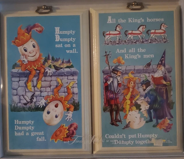 Vintage Humpty Dumpty Wall Plaques Set Of 2 Original Packaging
