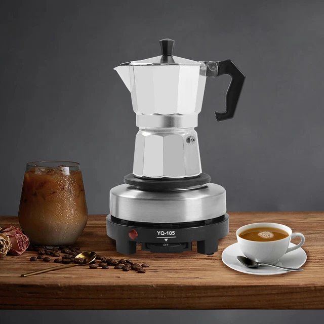 Cafetière octogonale en aluminium plaque électrique 500W 3 tasses Espresso