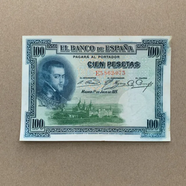 El Banco De Espana Banknote, Spain, 100 Pesetas Banknote Currency 1925 Spanish