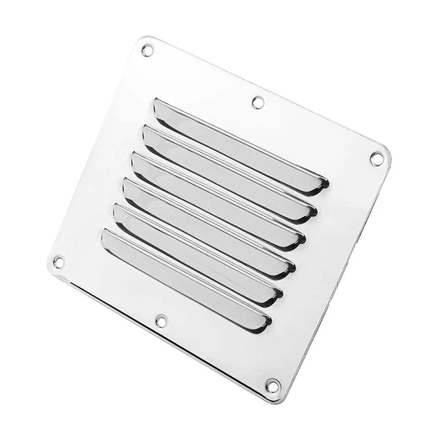 Tbest Boat Louvre, Pair Marine Air Vent Cover 3 Slots 210x110mm Rectangle Louvre 304 Stainless Steel Universal for Boats