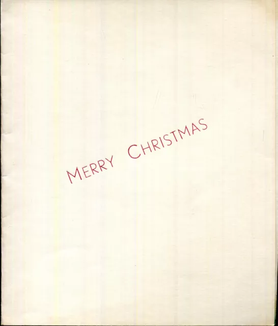1952  Christmas Menu Card m.v. TEGELBERG December 25th Royal Interocean Lines