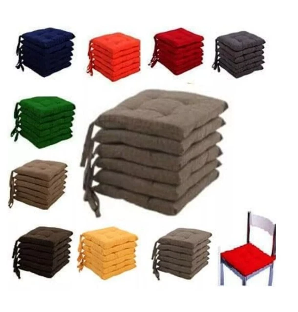 Cuscini Coprisedie Set 6 Cuscini Sedia Sorrento - Coprisedia Imbottiti In Lona Cotone E Poliestere 40x40cm, Blu Coperture Sedute Tessuto